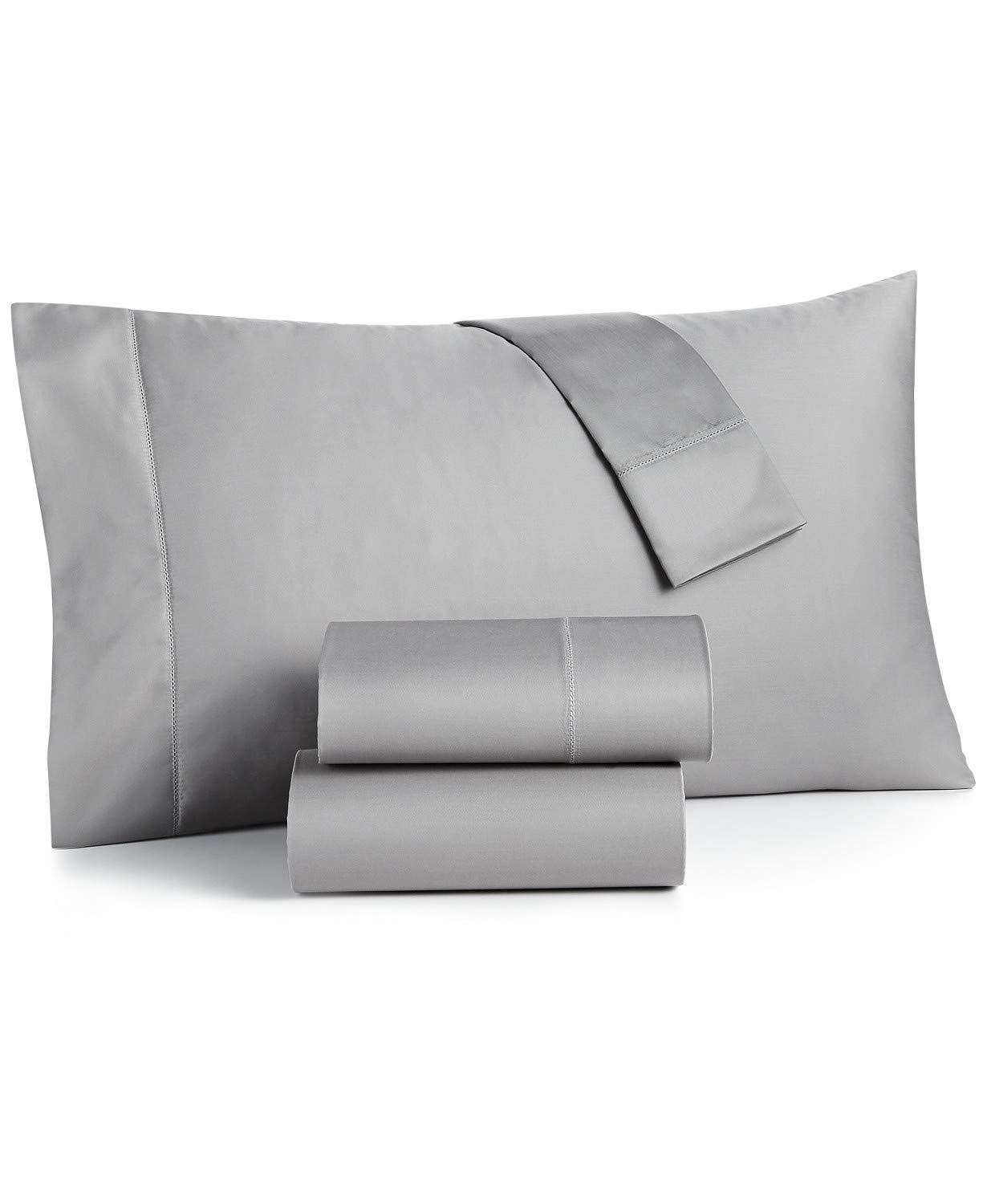 Photo 1 of Charter Club Damask Solid 550 Thread Count Supima Cotton 4 Piece Queen Sheet Set Smoke
