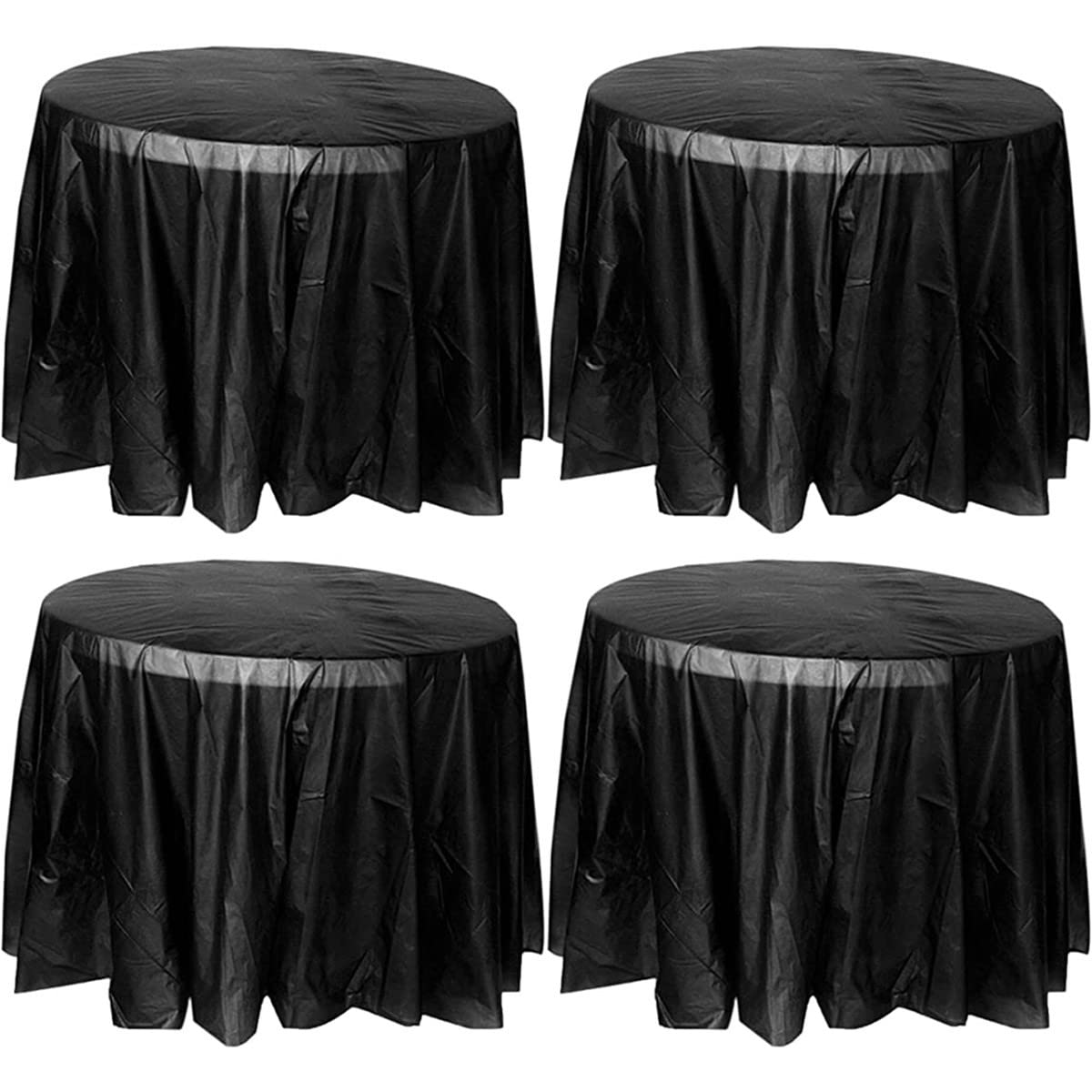 TOKYMOON 4 Pack of Round Disposable 84 Inch Tablecloths Party Wedding Picnic Banquet Table Clothes Table Cover for Round Tables
