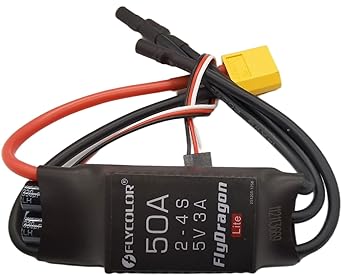 50A ESC 2-4S Electric Speed Controller 5v 3A BEC with XT60 & 3.5mm Bullet Plugs for RC Drone Airplane Brushless Motors