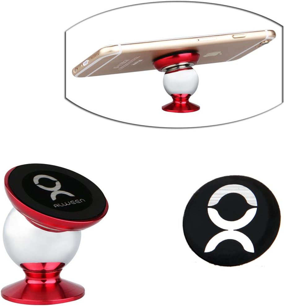 360 Degree Rotatable Magnetic Mount Holder for Cell Phone, Navigator and More (Red)