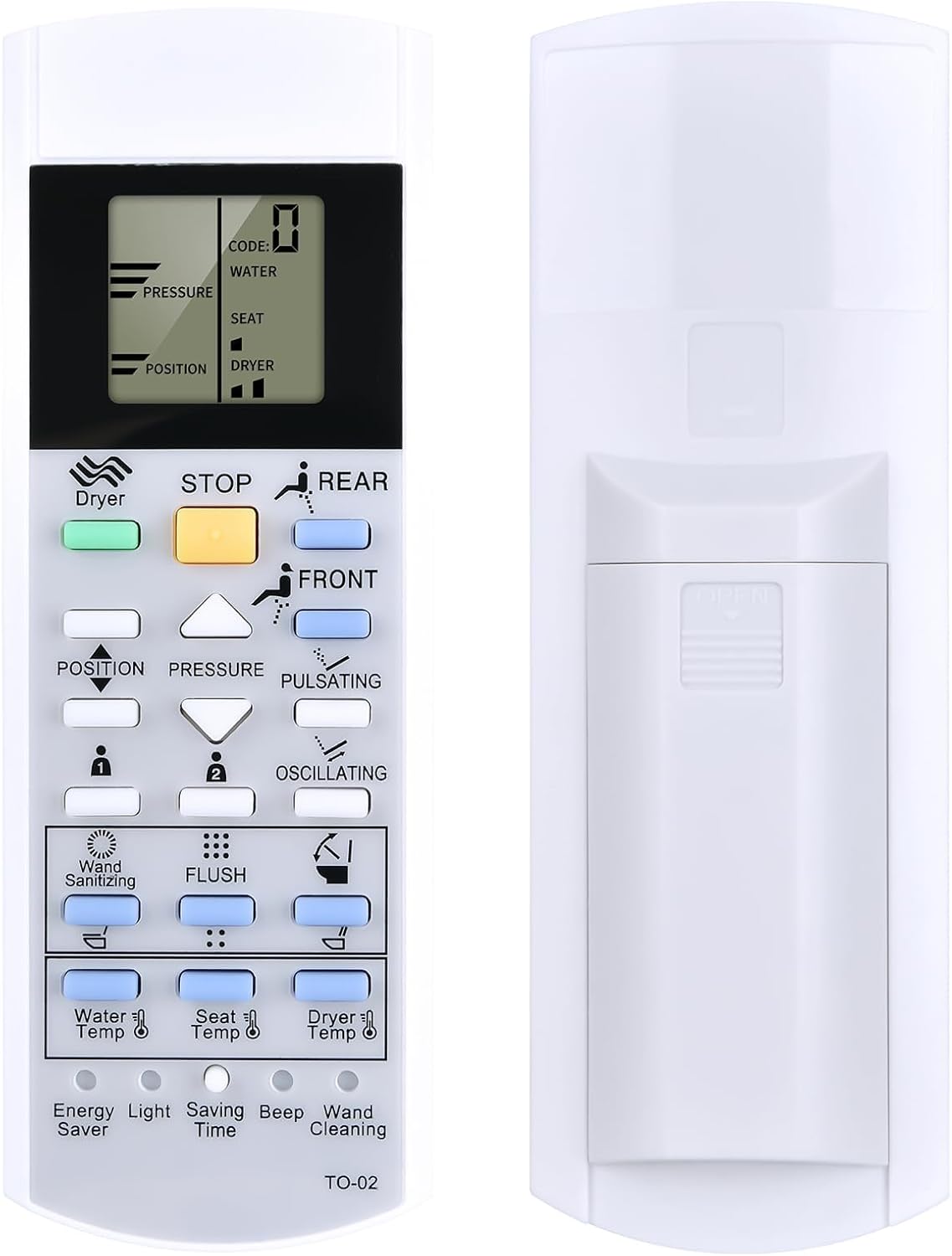 New Replacement Remote Fits for TOTO Washlet Bidet Toilet Seat SN982MR 750H SN993MX MS993CUMFX TCF993WA MS982 MS952 TCF9683AJ CS966PTA TCF9683AJ MS982CUMG TCF9786WA THU9632 THU9726 CS966TA