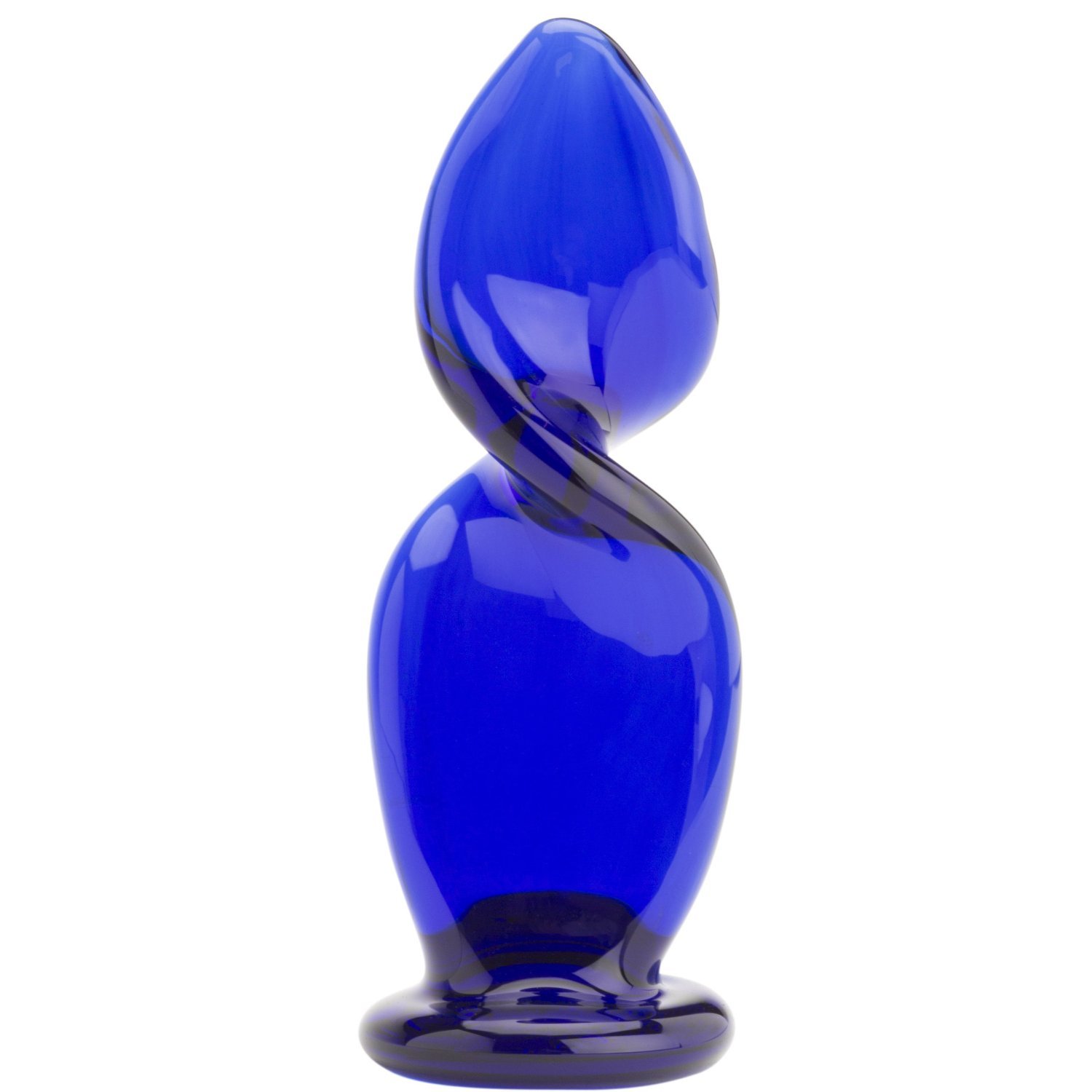 GLASSVIBRATIONS - Dildo di vetro - Blauer Korkenzieher