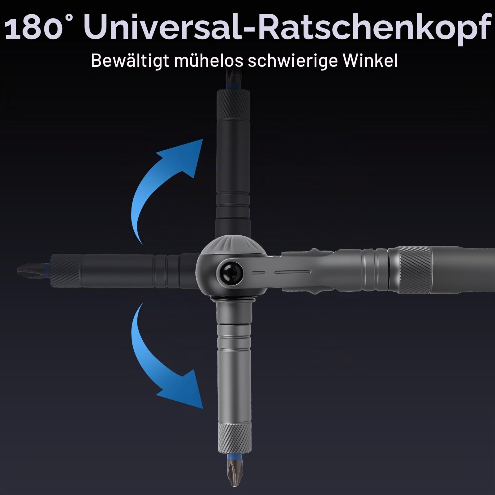 40-in-1 Magnetischer Ratschenschraubendreher-Set, Präzisions-Reparaturwerkzeug-Set mit 180°-Kugelgelenkgriff, S2-Bits für Elektronik, Saker-Werkzeug für Telefonuhr, Kamera, Fahrrad