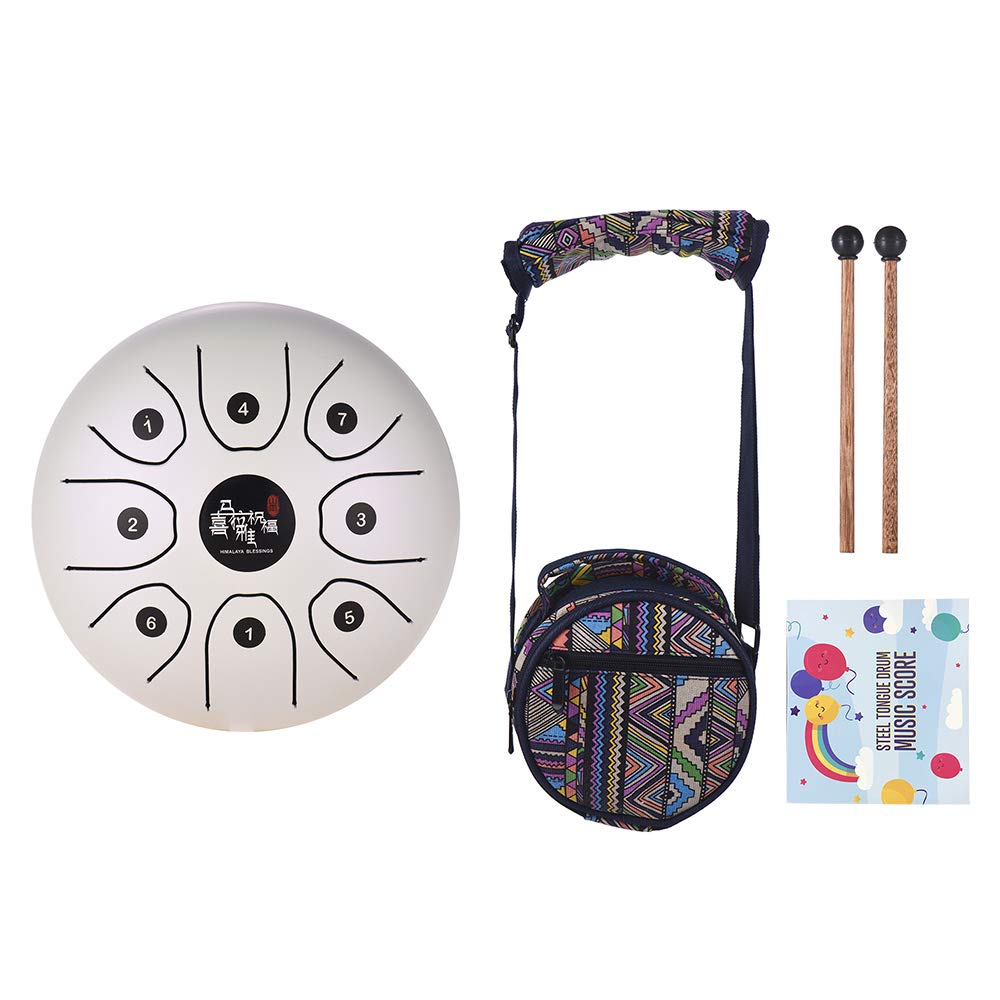 Btuty - Steel Tongue drum a 8 toni, 14 cm, strumento a percussione in do con bacchette e custodia per il trasporto