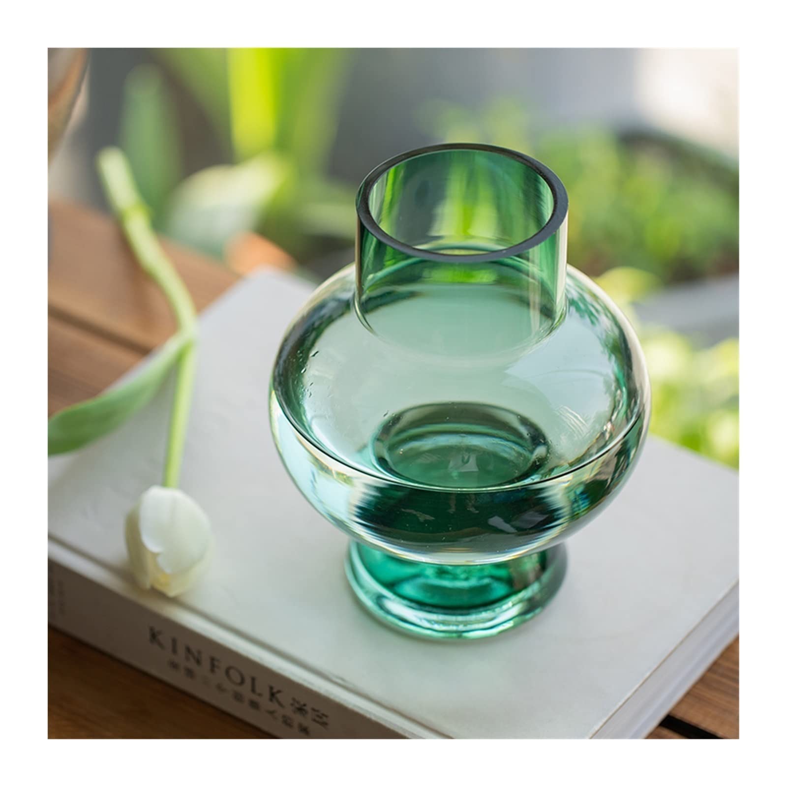 flower vase Nordic Luxury Glass Vase Decoration Creative Living Room Table Flowers Water Culture Simple Dry Flower Transparent Arrangement(Small)