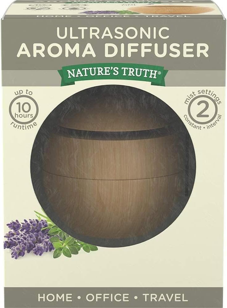 Ultra-Sonic Aromatherapy Elegant Wood-Look Diffuser w/USB Adapter