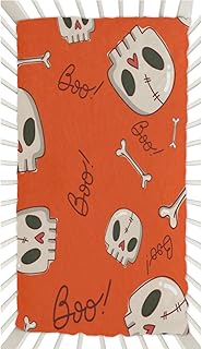 Cute Cartoon Skeleton Crib Sheets for Boys, Girls Machine Washable Soft Cozy Microfiber Fitted Crib Sheet for Standard Crib and Toddler Mattresses Boys Girls 28x52 Inch