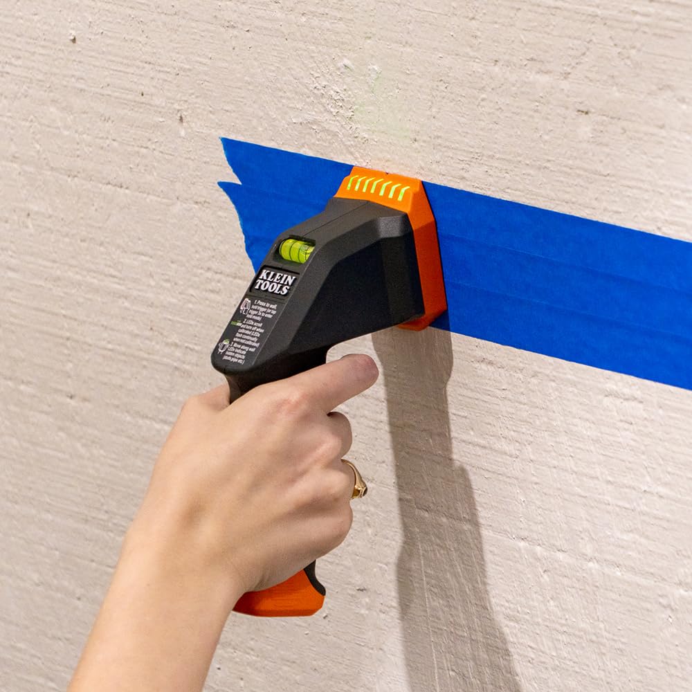 Klein Tools Détecteur de Montants électronique ESF100 et Scanner Mural avec Niveau à Bulle, pour Clous en Bois et métal, LED Vert Vif, Piles incluses