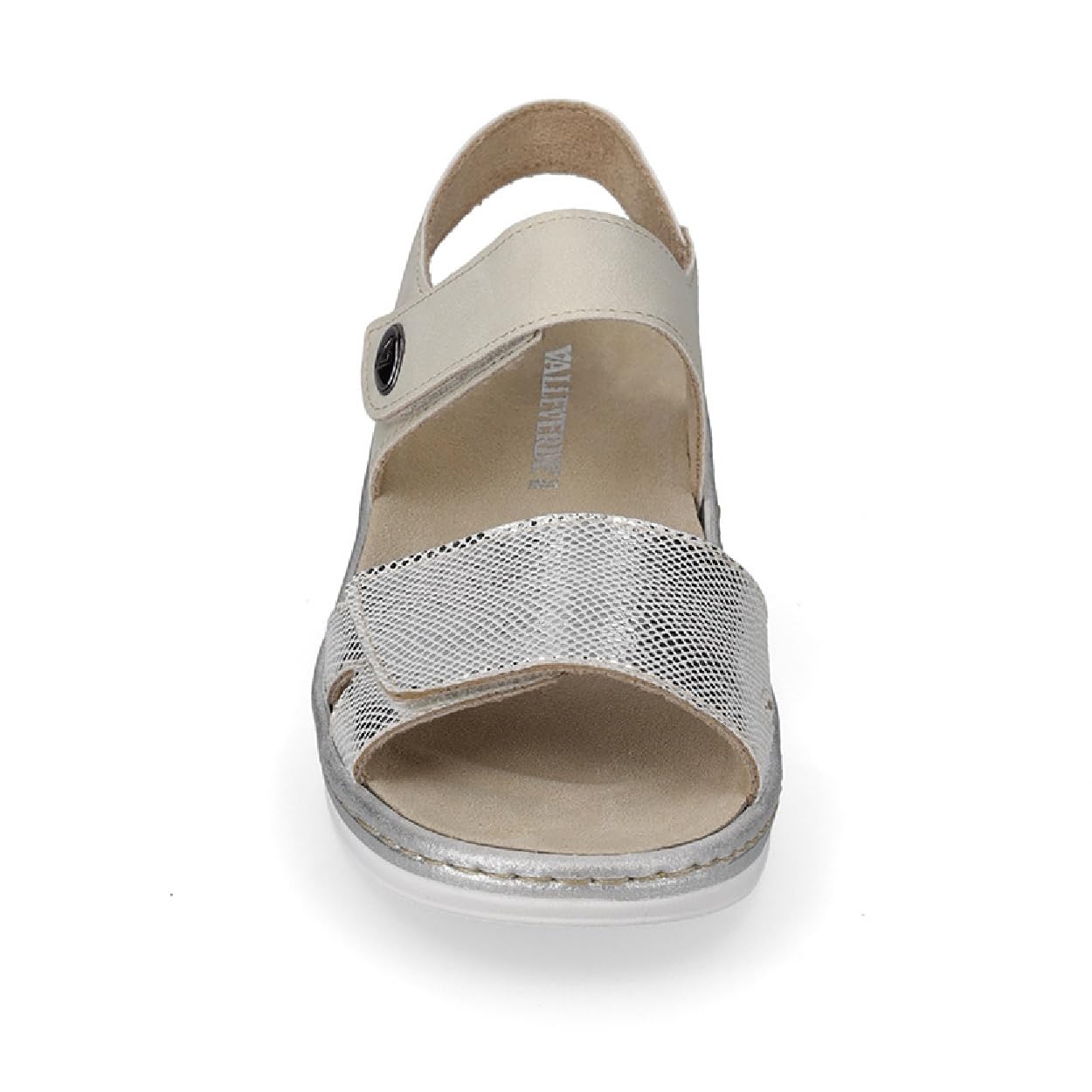 Valleverde Sandali Donna 56102 in Pelle Platino o Argento Scarpe Casual Comode, Leggere e Flessibili, Ideali per Primavera Estate