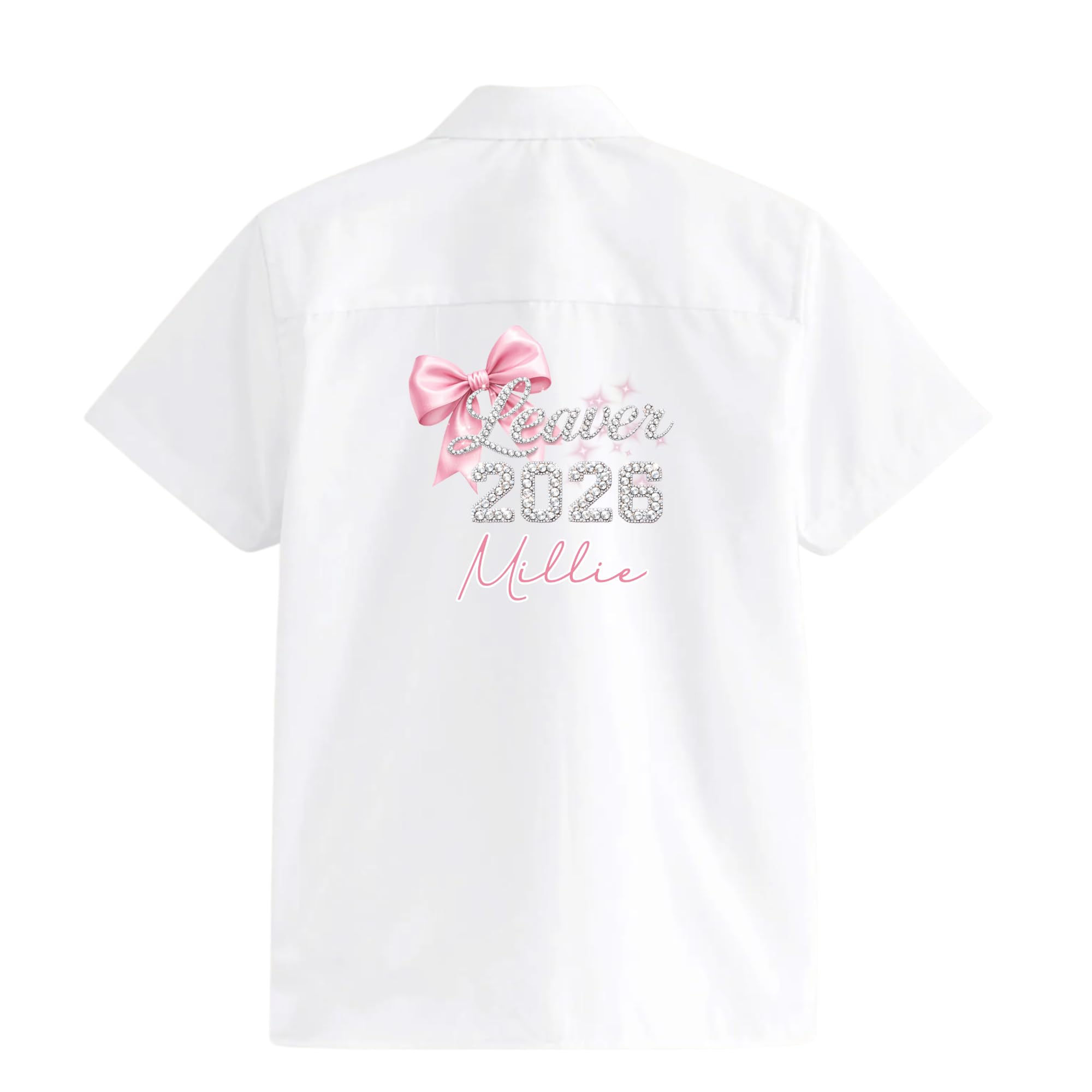 School Leavers Pink Bow DTF Decal Only – No Shirt Included