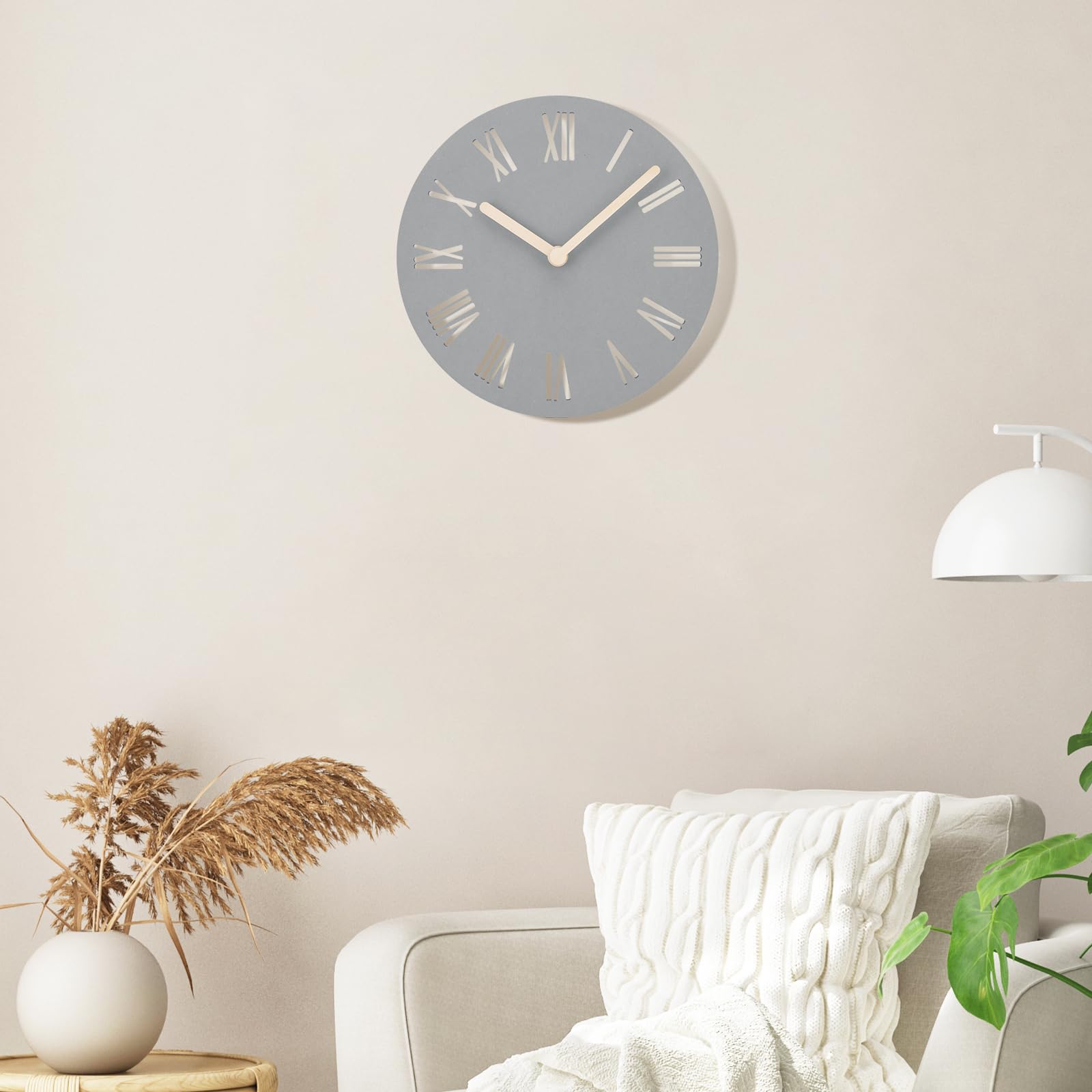 Zegar ścienny z płyty MDF, bez tykania, cichy, nowoczesny, 30 cm, kwarcowy, duży, zasilany bateriami, zegar ścienny, łatwy do odczytania, do pokoju, domu, kuchni, sypialni, biura, szkoły