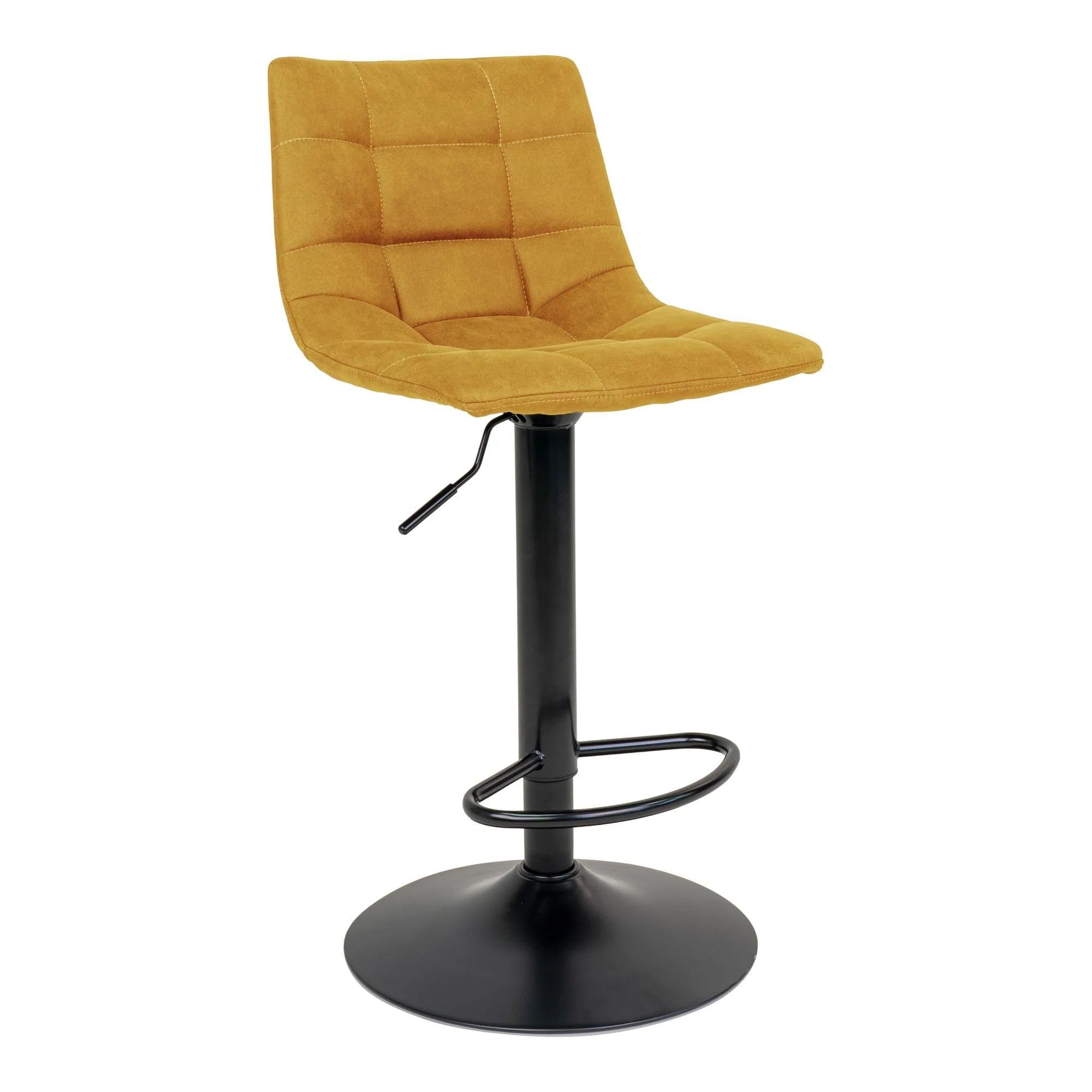 Chaise de bar haut de gamme House Nordic en microfibre et pieds noirs