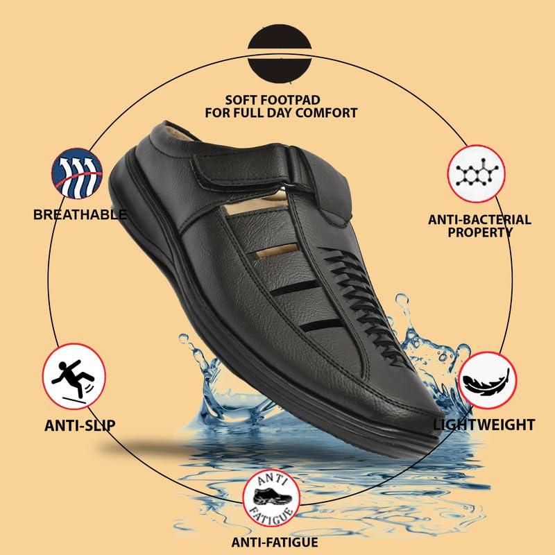 Image of Restroad Men's Synthetic Leather Sandals