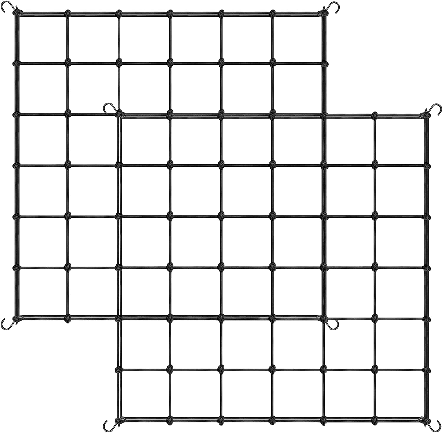 iPower Elastic Trellis Netting for 4x4FT, Heavy-Duty Plant Net with Hooks, Flexible Hydroponics Support for Indoor Plants, Gardening, and Horticulture, 2Pack