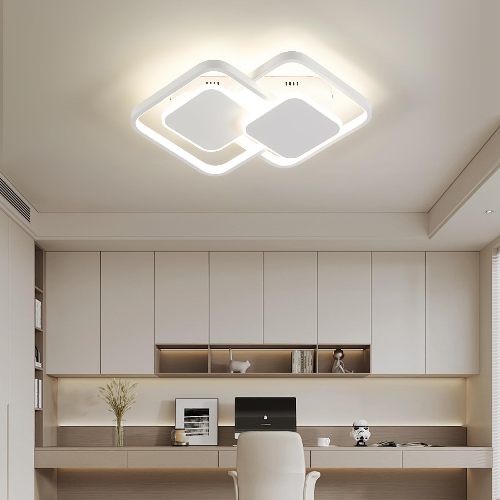 ANTENLICHT Plafon LED Techo de Metal 32W, Lámpara LED de Techo para Salón Regulable Continuamente 3000-6500K con Mando a Distancia y Función de Memoria, Luz de Techo Moderno para Dormitorio