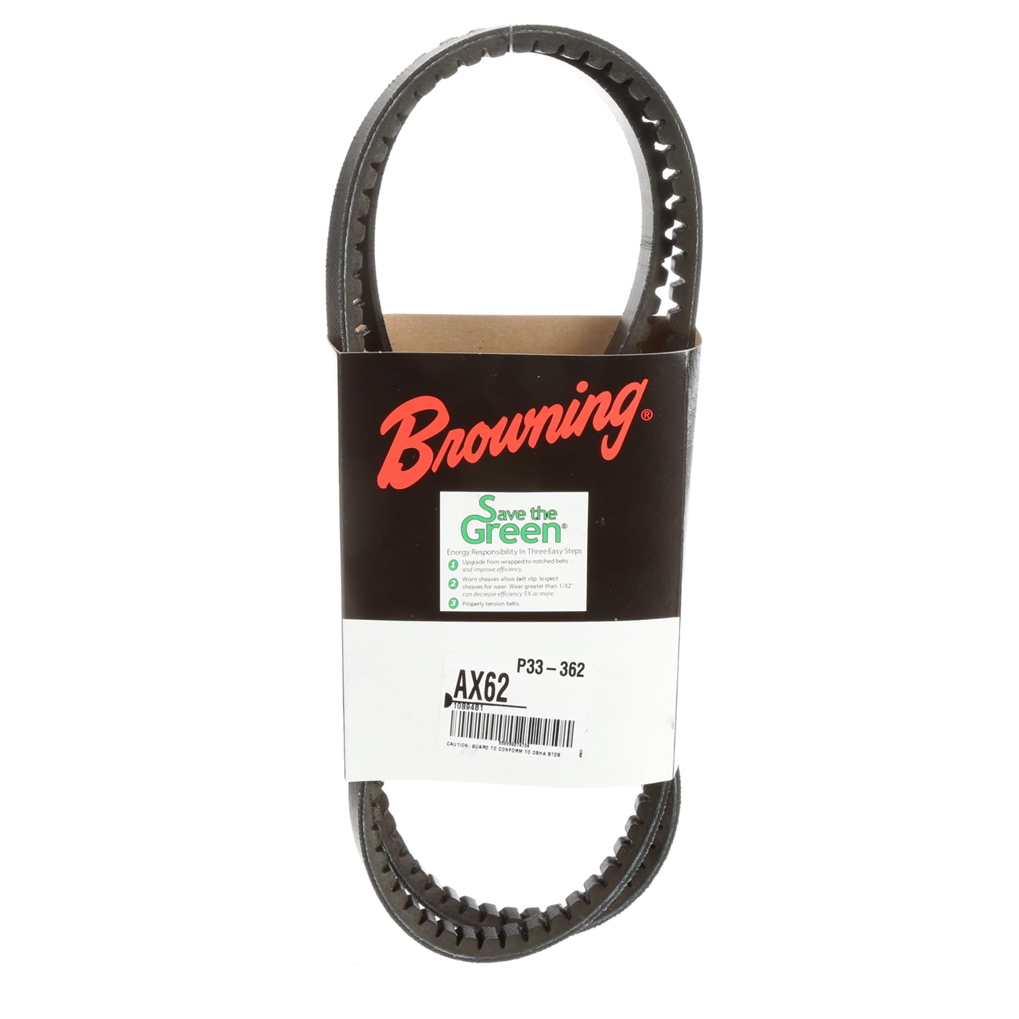Browning AX62 Gripnotch Belt, AX Belt Section, 63.3 Pitch Length
