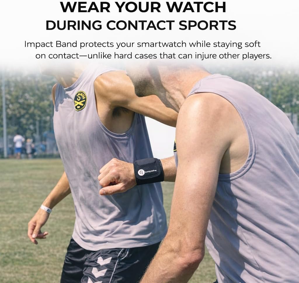 Impact Band™ Smartwatch Protection Band with D3O® | Impact-Reactive Flip-Up Protection for Contact Sports & Training | Fits Apple Watch & Most Smartwatches (42mm–49mm)