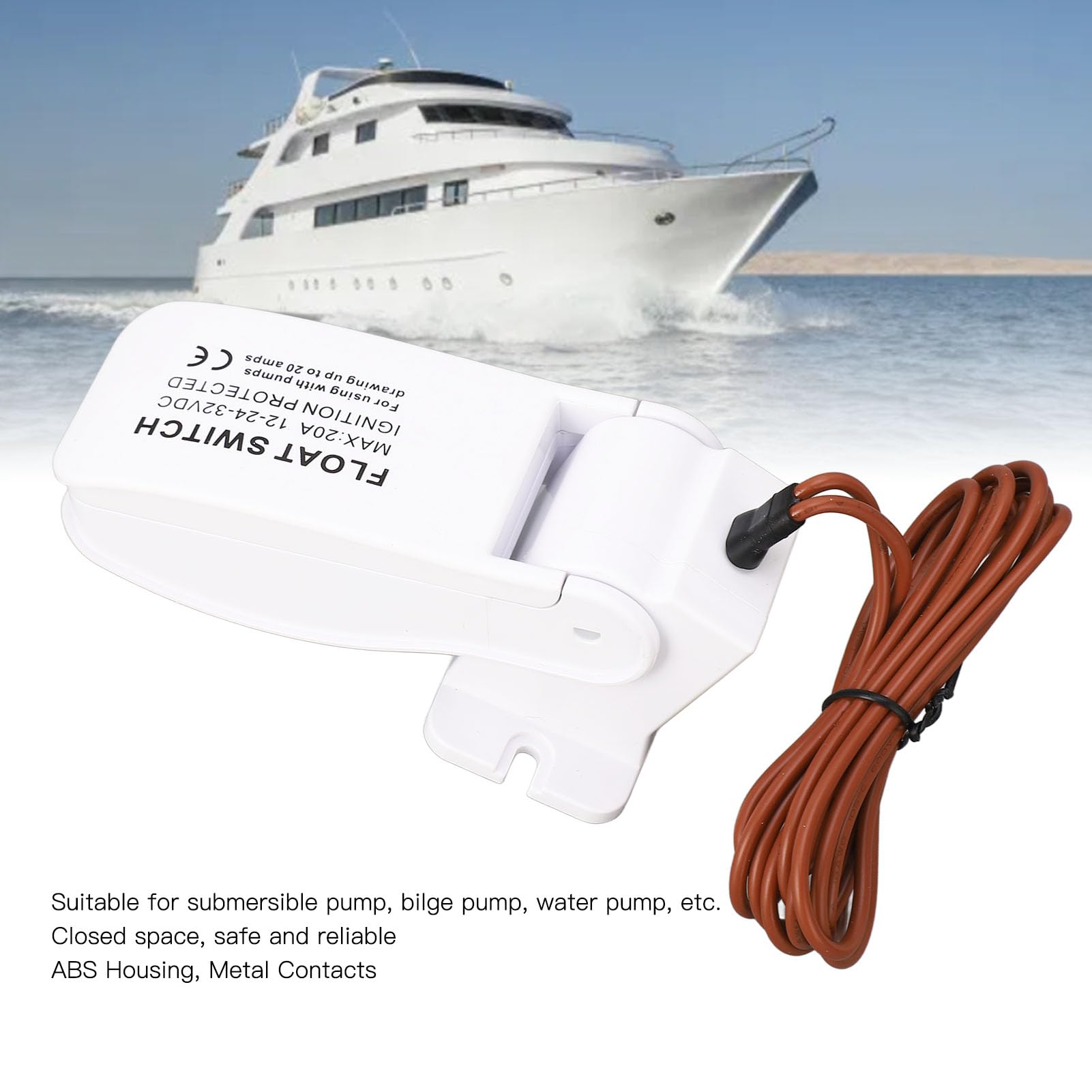Interrupteur à Flotteur Automatique Pompe De Cale Bateau 12V/24V/32V | Contrôleur Niveau D'Eau Marine Yius