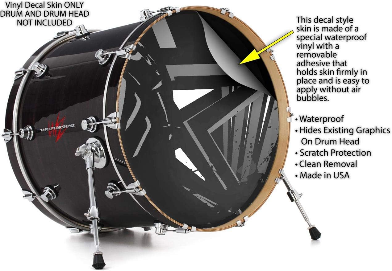 Vinyl Skin Decal Wrap for 22" Bass Kick Drum Head Baja 0023 White - DRUM HEAD NOT INCLUDED