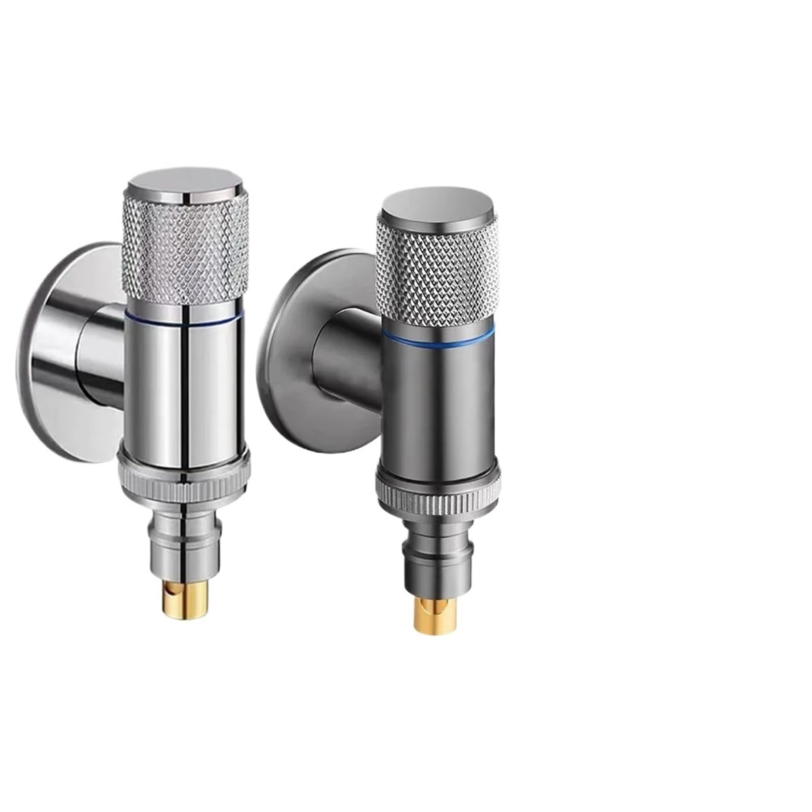 CMBSSTFC Rubinetti per Lavatrice in Rame Rubinetto per Scarico Acqua Singolo in Ottone Cromato a Parete Fredda Cromato Opaco(Argento)