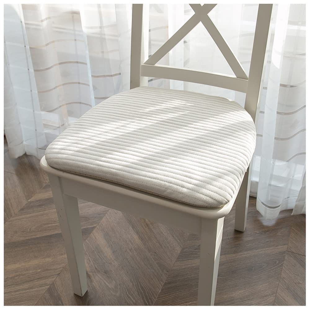 GHJL Thickened Chenille Dining Chair Cushion Horseshoe-shaped Chair Pad Non-slip Modern Seat Cushion Removable And Washable (Color : Cream)