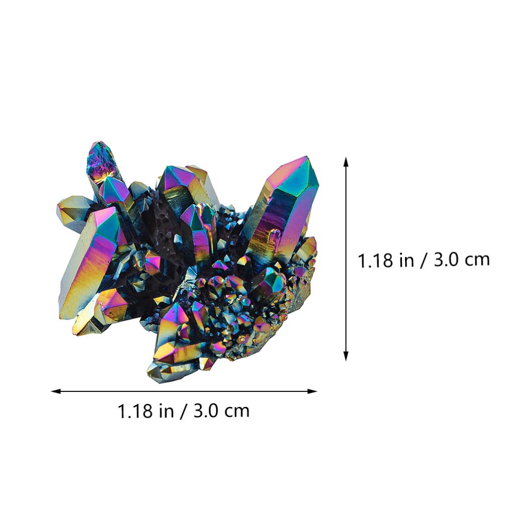 EXCEART Grappolo di cristallo arcobaleno naturale, 2 pezzi, decorazione per la casa, feng shui, acquario, artigianato e regali 4,5 x 3,5 x 3 cm