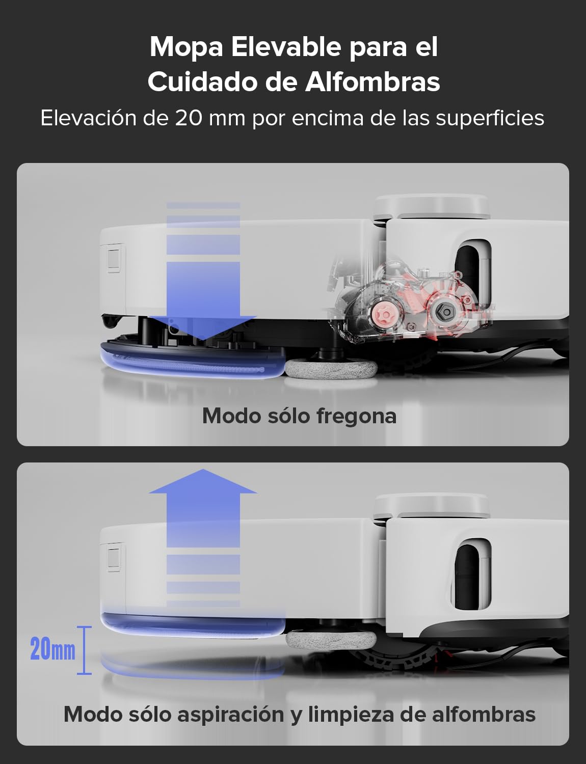 roborock S8 MaxV Ultra Robot Aspirador Base de Carga Todo en uno, FlexiArm Design, Aspiradora y friegasuelo 10.000 Pa, DuoRoller Riser, VibraRise 3.0, HyperForce, Reactive Al 2.0, Blanco