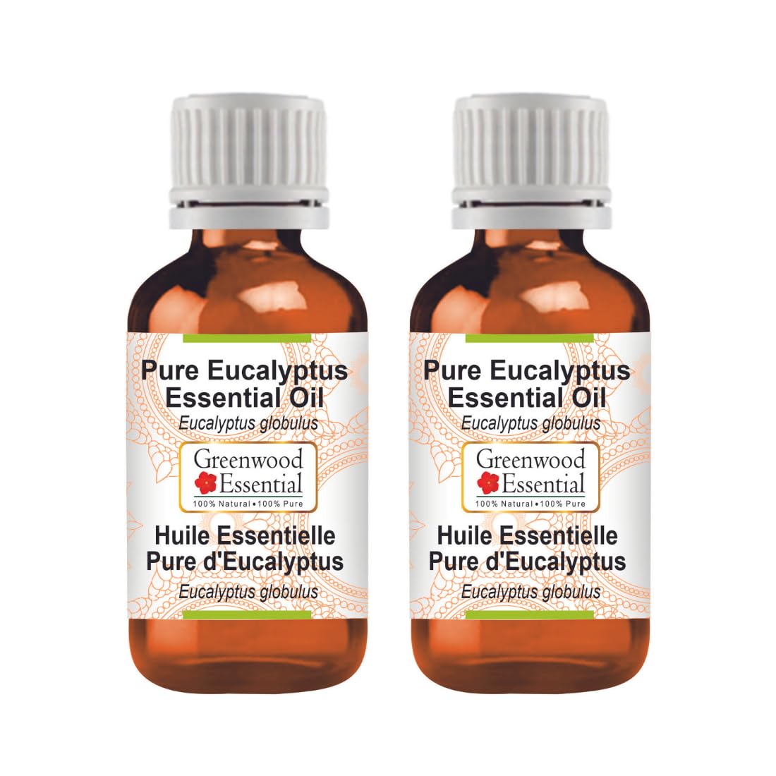 Greenwood Essential Naturreine Ätherisches Eukalyptusöl (Eucalyptus globulus) Dampfdestilliert 100ml X 2 (6.76 oz)