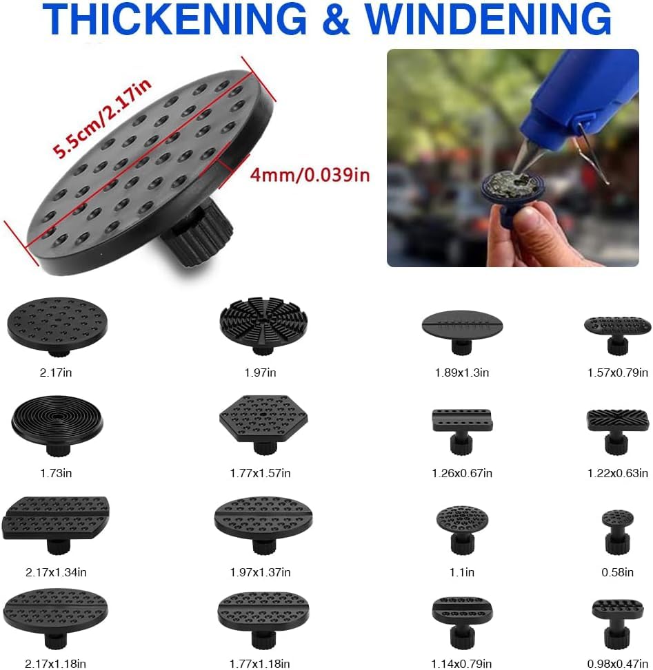 Image of Dent Puller - Car Dent Puller, 45PCS Car Dent Puller Kit with Slide Hammer T-bar Dent Puller and Bridge Dent Puller for Car Dent Repair and Metal Surface Dent Removal