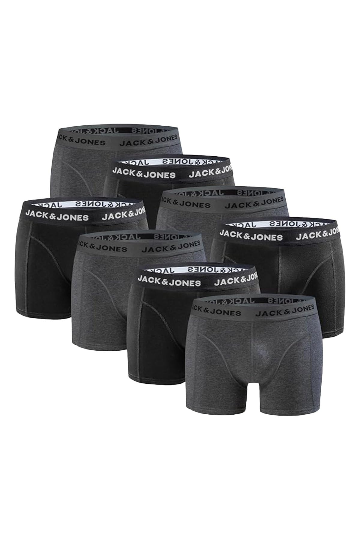 JACK & JONES Men's Jacput Trunks 8 Pack 12259926, Dark Grey Melange/Mix 8, XL