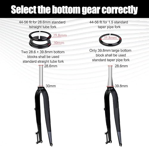 Miniatura 4 de Auriculares para bicicleta, aleación de aluminio, cubierta corta, accesorios cónicos, tubo de cabeza (1.732-2.205 in)