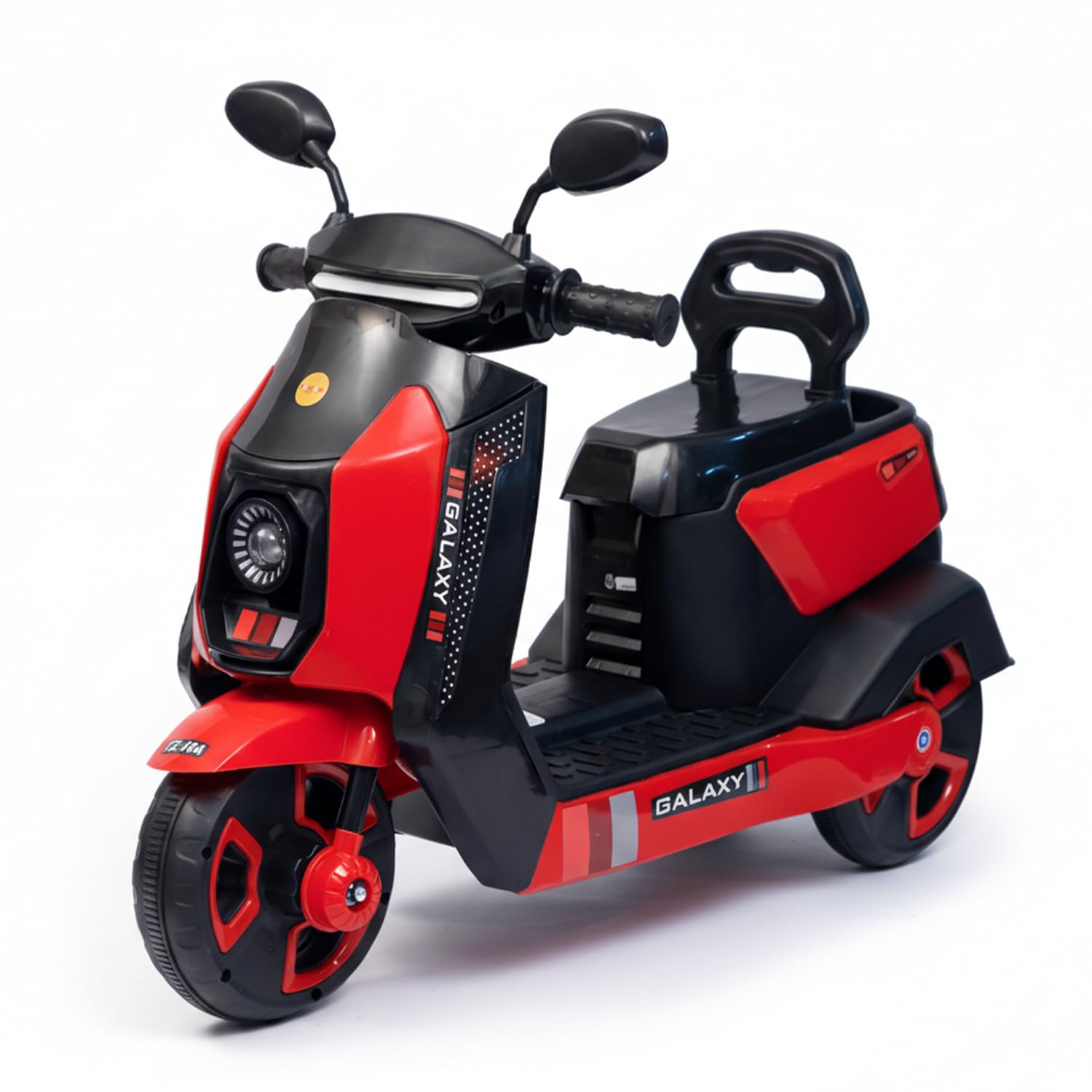 Toyzone Galaxy Kids Electric Scooty (Red) | 6V 4.5Ah Battery Rechargeable Scooter | Music & Colourful LED Lights | Smooth Acceleration | 6 Months Battery Warranty | for Kids 3-8 Years, Upto 35 Kgs 3