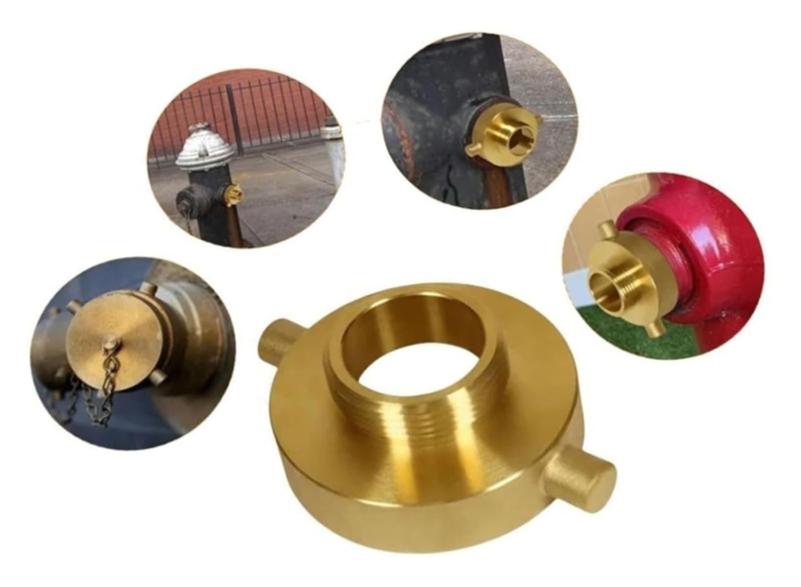Adaptador de manguera for hidrante contra incendios, conector de latón NST hembra de 2-1/2" a macho NPT de 2" con giro for equipos contra incendios y sistemas de agua