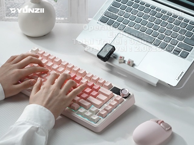 YUNZII B75 PRO 75%ピンク　ココアクリームV2スイッチ Amazon | YUNZII B75 PRO MAX QMK/VIA ワイヤレスメカニカルキーボード