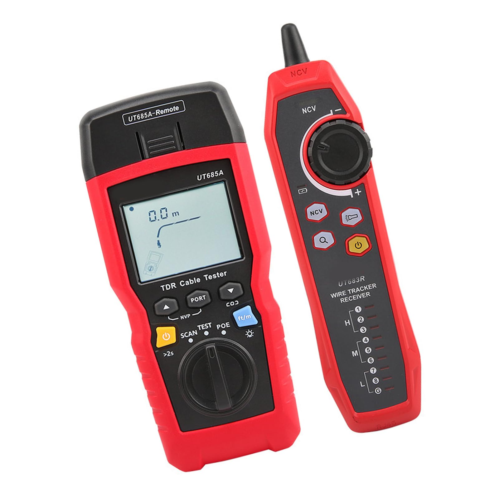 Linvimia Easy Carry Line Finders & Cable Tester Set With Lcd Display Testing Tool For Internet Wiring Maintenance & Fault Location Net Cable Inspector