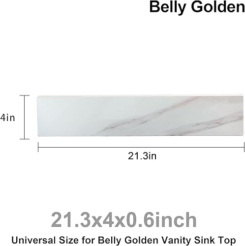 Miniatura 62 de Encimera de tocador de mármol de 43 pulgadas con fregadero, encimera de piedra de ingeniería con fregadero de cerámica y protector contra blanco