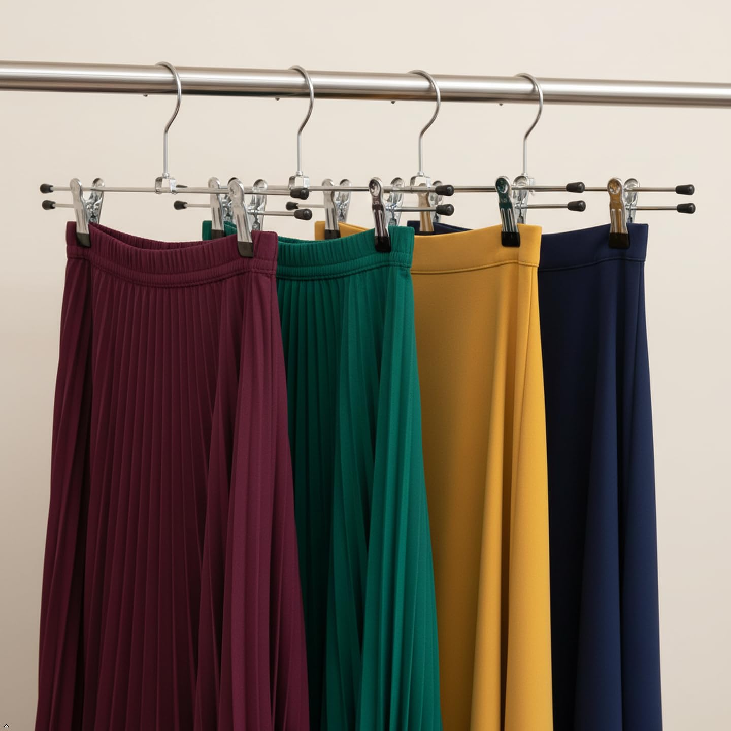 MAWA par Reston Lloyd antidérapant Peu encombrant Cintre pour Pantalons et Jupes avec Deux Clips, Noir, Set of 10