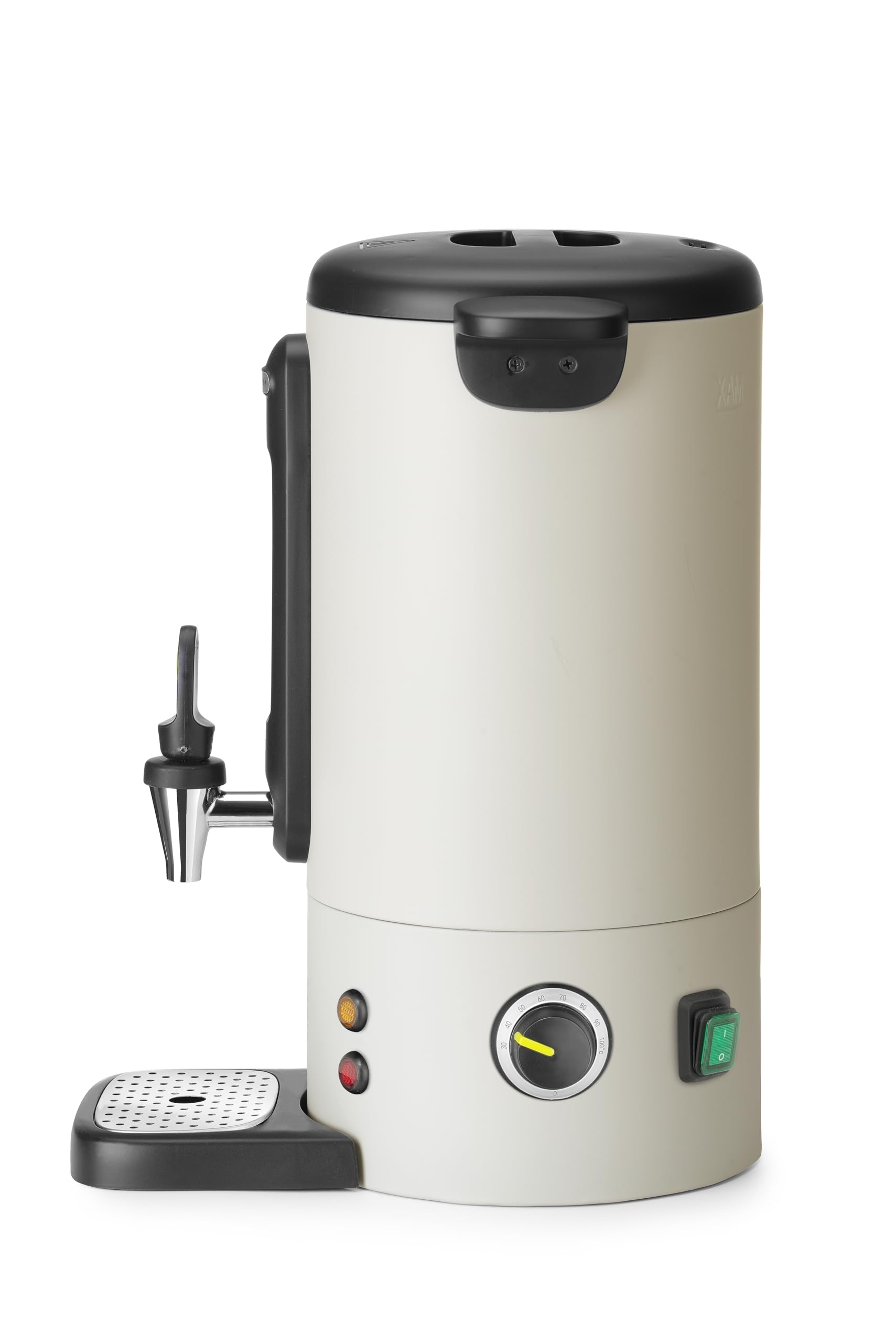 HENDI Bollitore per bevande calde 9L UNIQ, dispenser acqua calda con parete singola, per vin brulè e acqua bollente, fino a 100°C, 230V, 50/60Hz, 950W, 307x330x(H)450mm, bianco sporco, Inox, PP