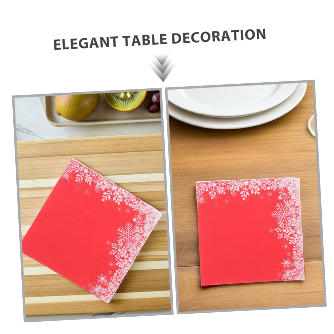 Beaupretty 120stücke Papierservietten mit Schneeflockenmotiv für Festessen Einweg-weihnachtsservietten Dekorativ Rot für Empfänge und Hochzeiten