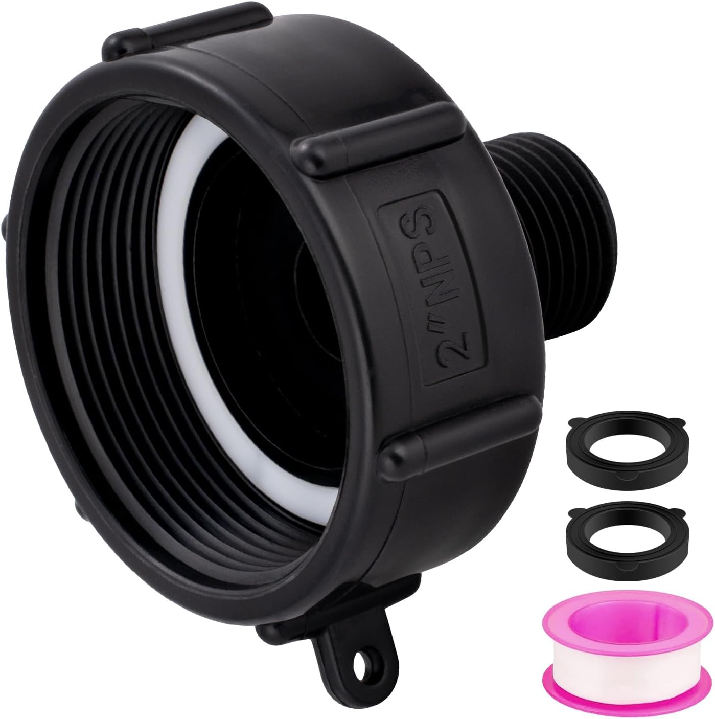 275 330 IBC – Adaptador de drenaje de grado alimenticio, rosca fina de 2 pulgadas NPS (2.362 in) x manguera G macho de 34 pulgadas, adaptador macho