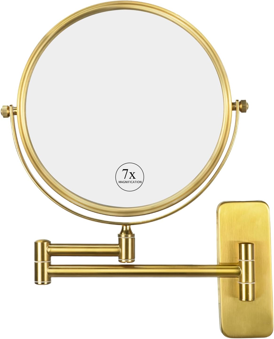 Nicesail Brass Make up Mirror Wall Mounted,1X and 7X