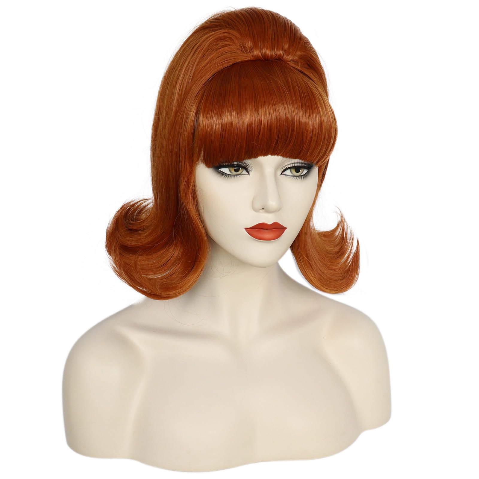 Amazon.com: IEBIYO Ginger Wig Women 60s Short Flip Orange  display picture 2