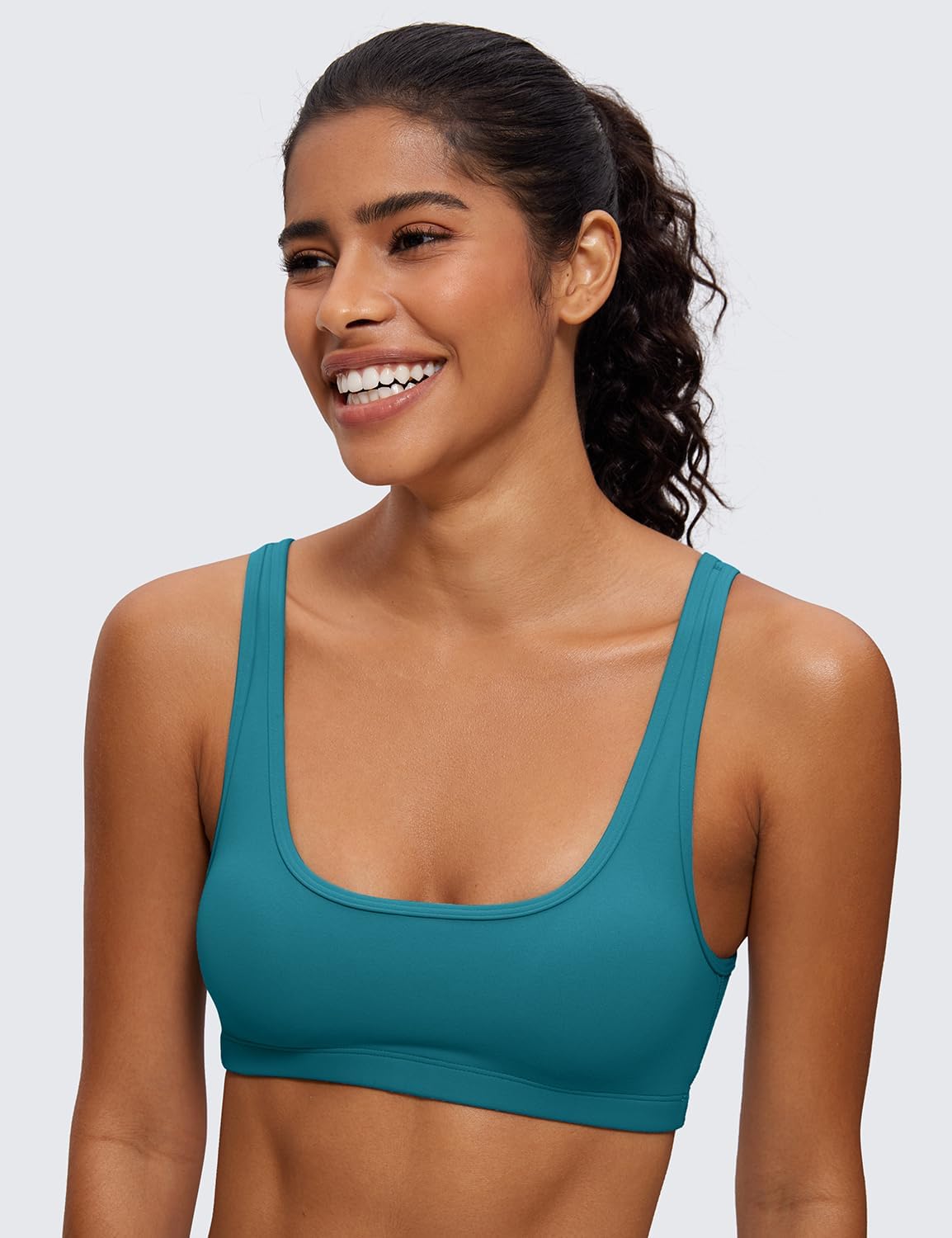 CRZ YOGA Butterluxe Mini Bra for Women - Scoop Neck Low Impact Wireless Sports Yoga Padded Workout Cami - Image 3