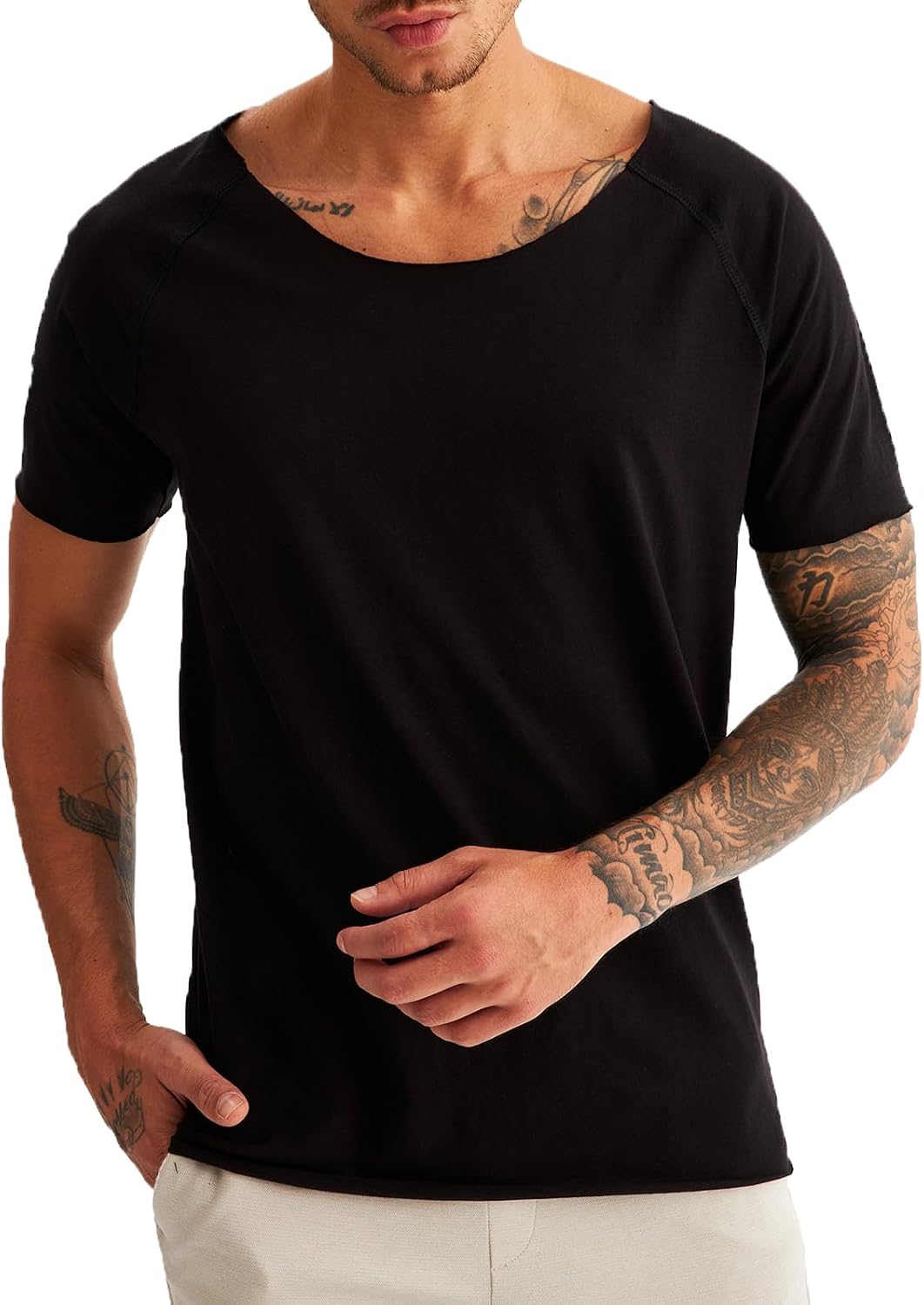 Leif Nelson T-Shirt Uomo Girocollo Collo LN-6340