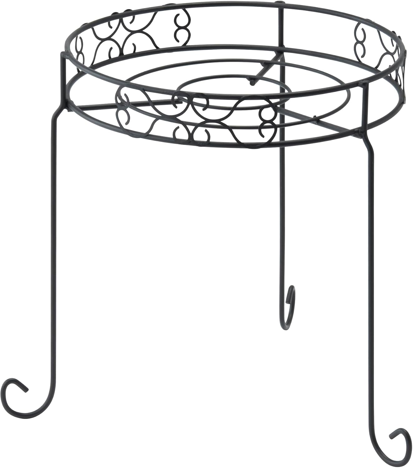 Takasho NPM-FS11 Planter Design Flower Stand Round M Charcoal Gray Design Steel