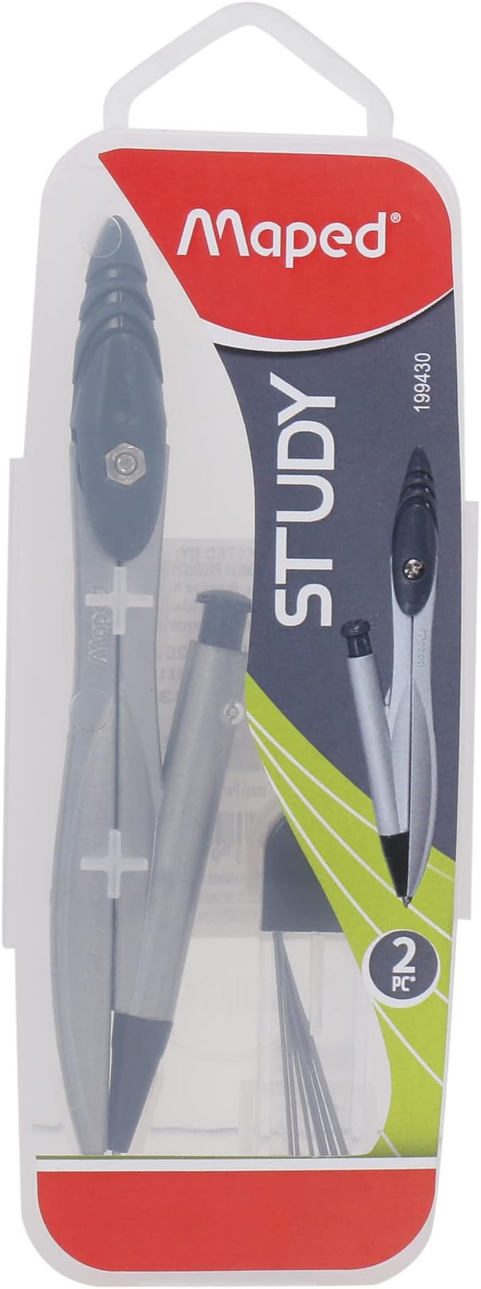 Maped Study Mechanical Pencil Compass (0.5 Mm)|Graphite | Rounder | Rounder compass | Geometry compass | Sturdy and strong performance | Die-Casted for durability