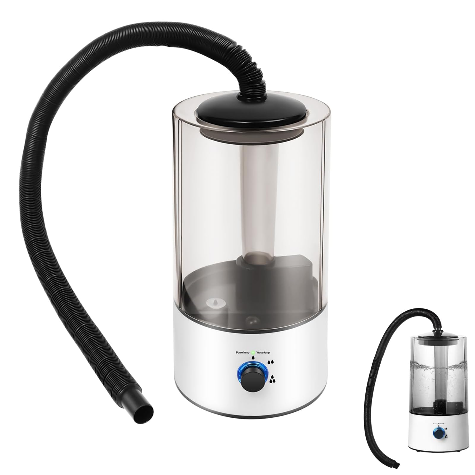 Humidificador de reptiles y tanque de nebulización de 4 litros con manguera ajustable de apagado automático para reptiles, anfibios, herpes, vivero