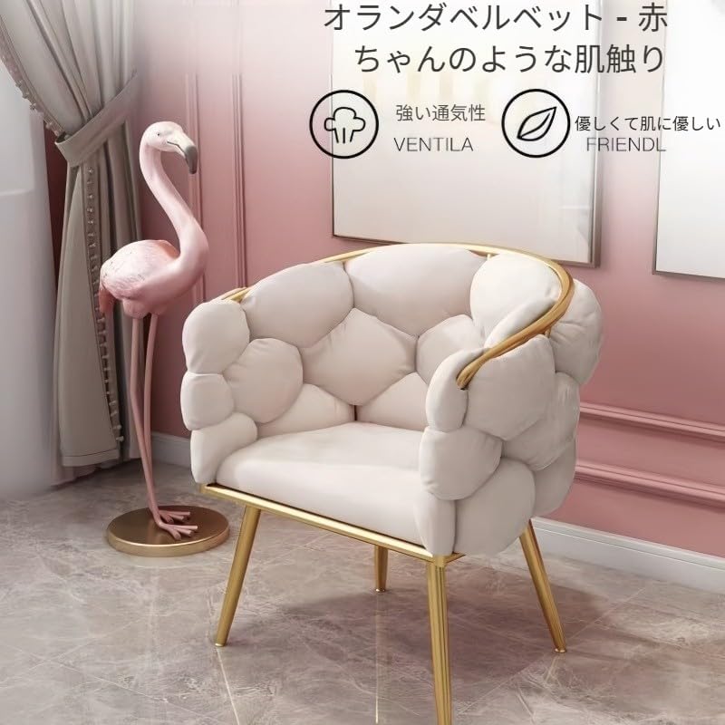 Zekonoダイニングチェア コスメチェア ベルベット 厚手シート コスメチェア 教室チェア リビングチェア オフィスチェア コスメ