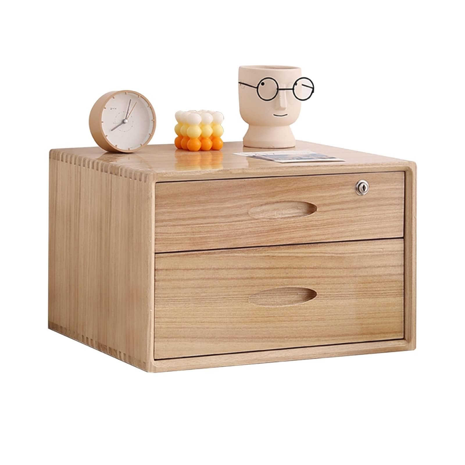 Caja de almacenamiento de madera maciza, archivador de escritorio, con cerradura, archivador plano, gabinete de cajones de escritorio, archivador de madera/gabinete de almacenamiento de escritorio/gab