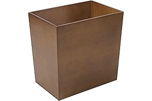 mDesign Slim Bamboo Veneer Wooden Trash Can